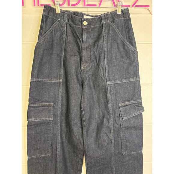 New AG Adriano Goldschmied x EmRata Amia High Rise Wide Leg Cargo Jeans 32 (14) - Picture 5 of 7